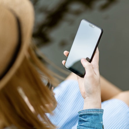 woman with phone